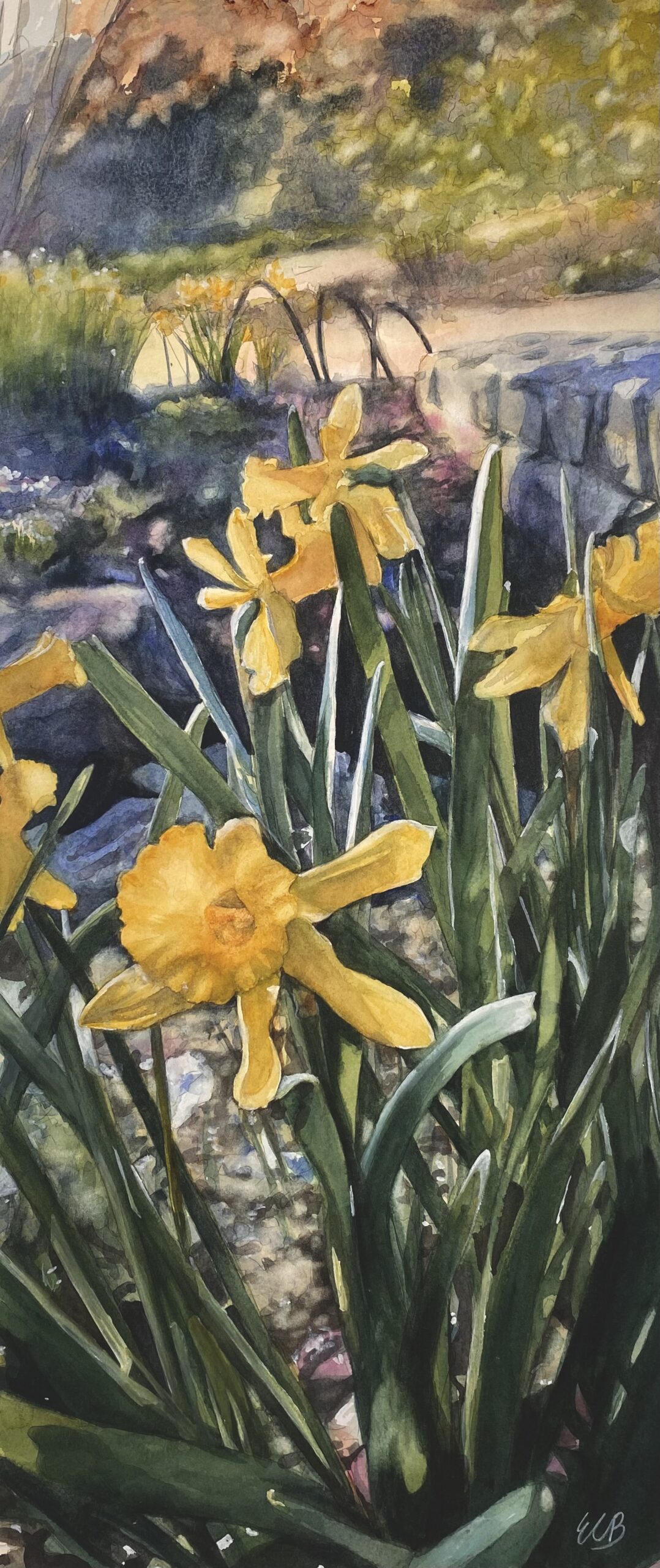 daffodils-english-woodland-garden-watercolor-erin-blumer